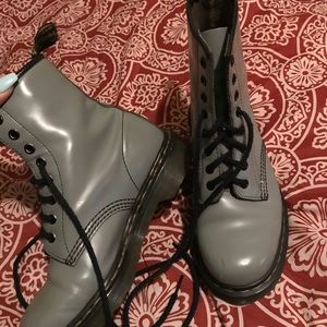 Dr Martens 1460 Gray Leather Boots